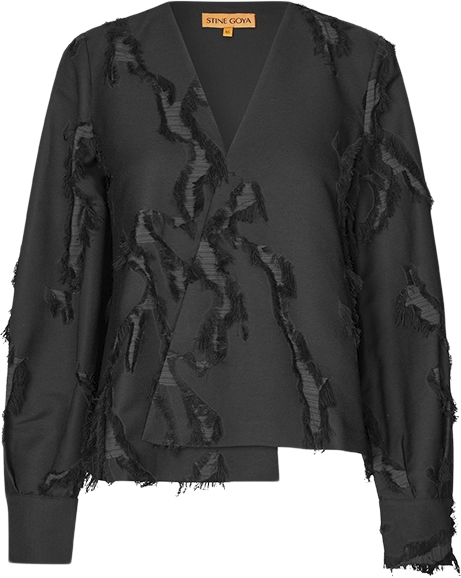Neck Long Sleeve Top 2253 Fil Coupe Twill